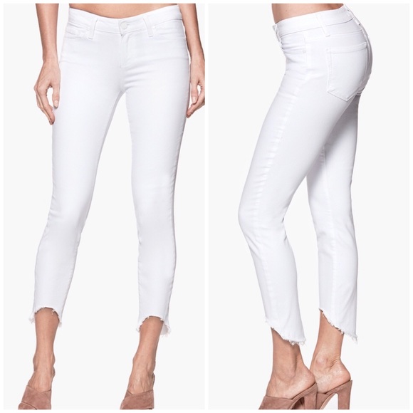 PAIGE Denim - NWT Paige Curved Hem Mid Rise White Jeans Size 29